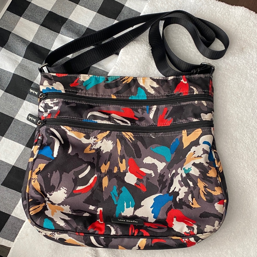 Vera Bradley Abstract Crossbody Bag - Black, Red, Blue